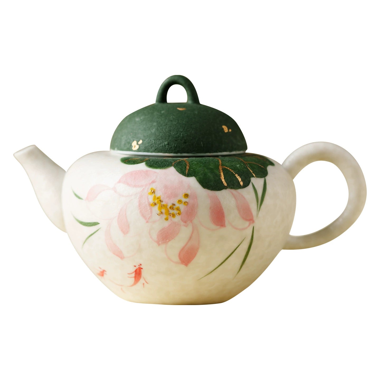 Elegant Chinese teapot with lotus painting
