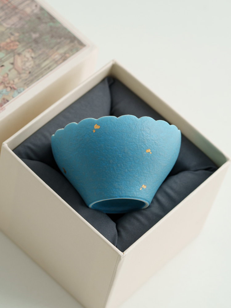 Elegant blue tea cup for daily tea drinking