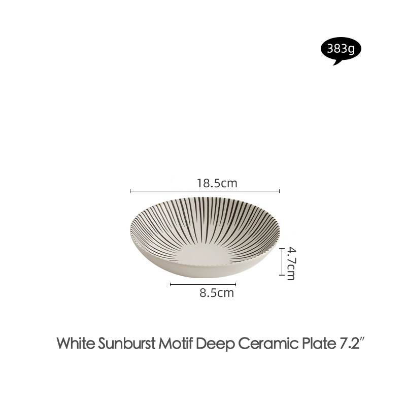 Elegant deep serving plate for pasta or rice

