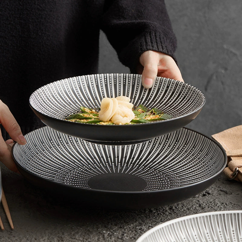 Elegant porcelain plate for pasta and main course serving