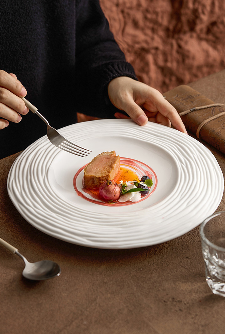 Elegant restaurant plating dish for culinary design