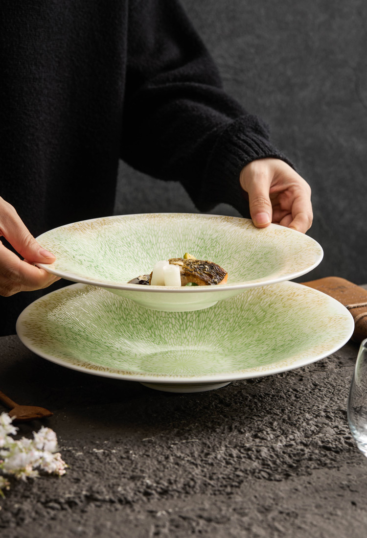 Contemporary ceramic deep bowl for elevated dining photos