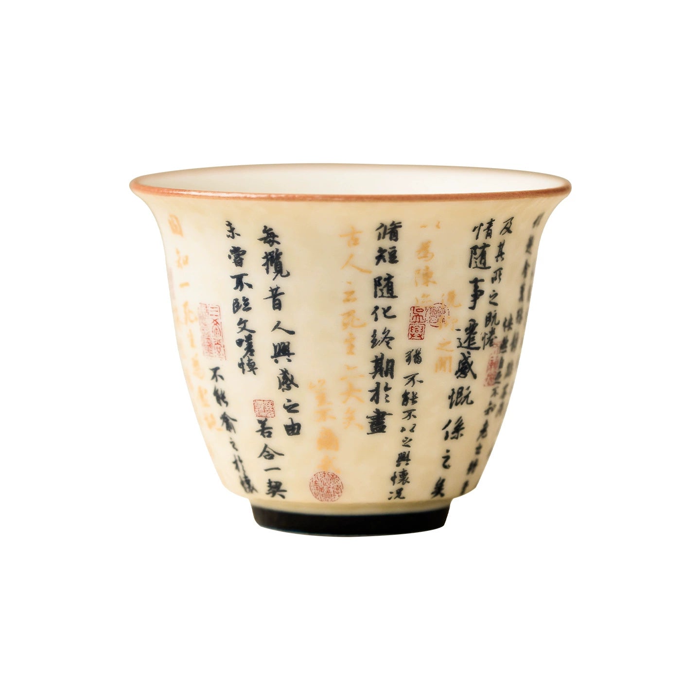 Flared rim ceramic tea tasting cup