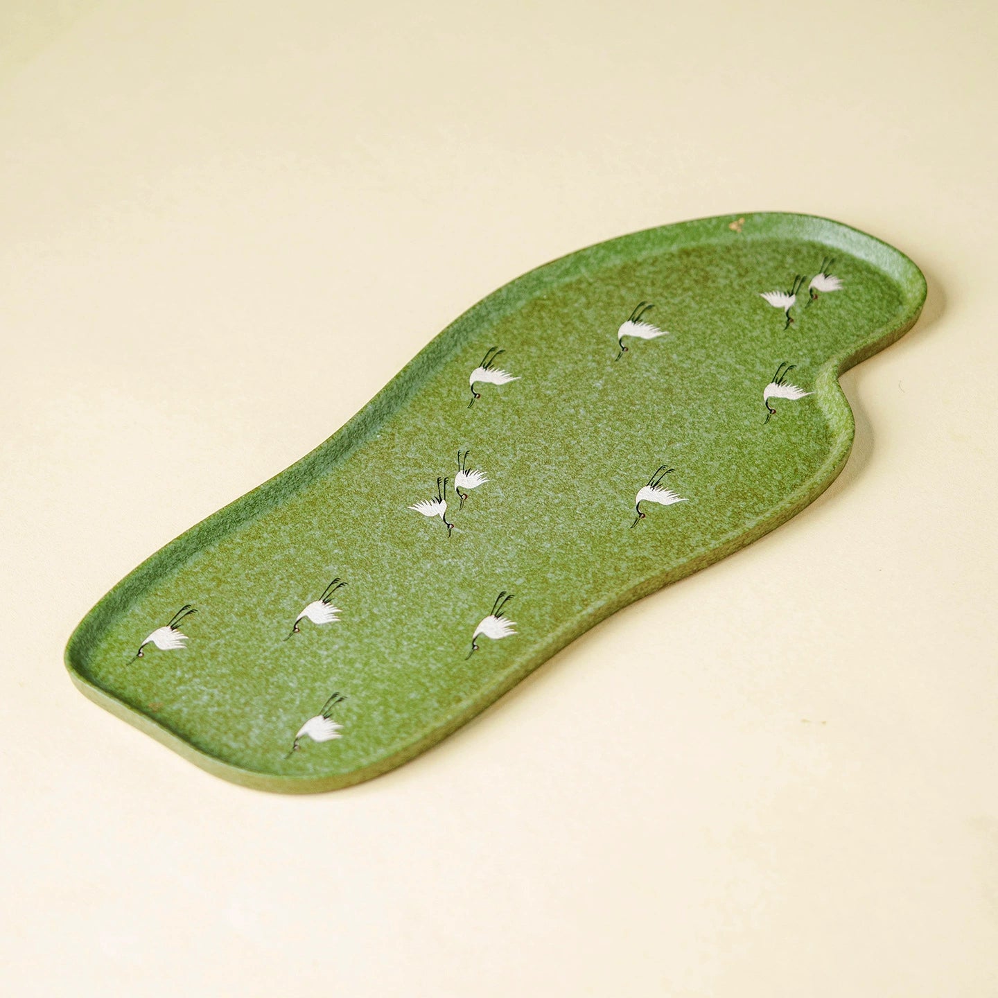 GOSEUNG Crane Green Glaze Tea Tray handcrafted porcelain piece