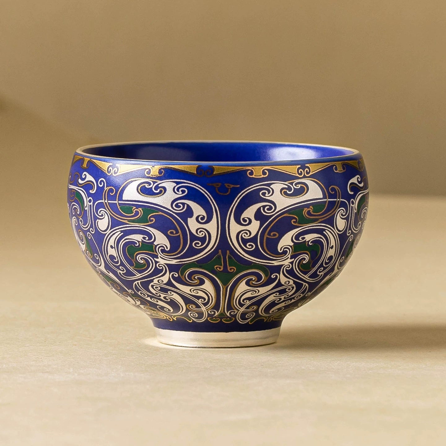 GOSEUNG Imperial Blue Silver Filigree Master Cup — luxury porcelain teaware