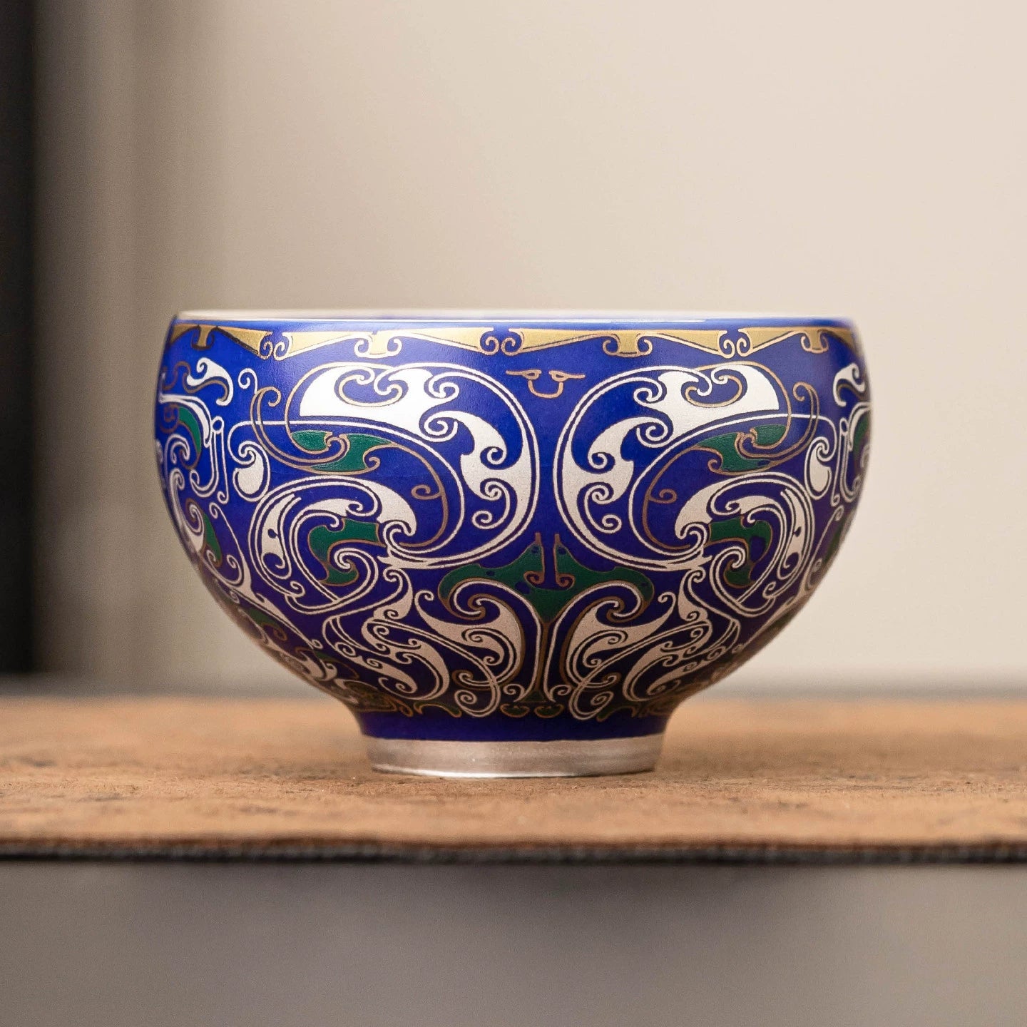 GOSEUNG blue and silver tea cup inspired by imperial craftsmanship