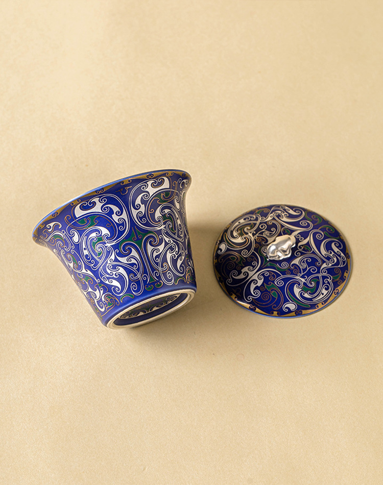 GOSEUNG blue and silver tea gaiwan — modern heritage craftsmanship