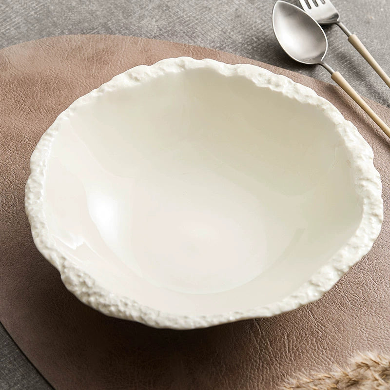 GOSEUNG white stone-texture bowl for modern dining.