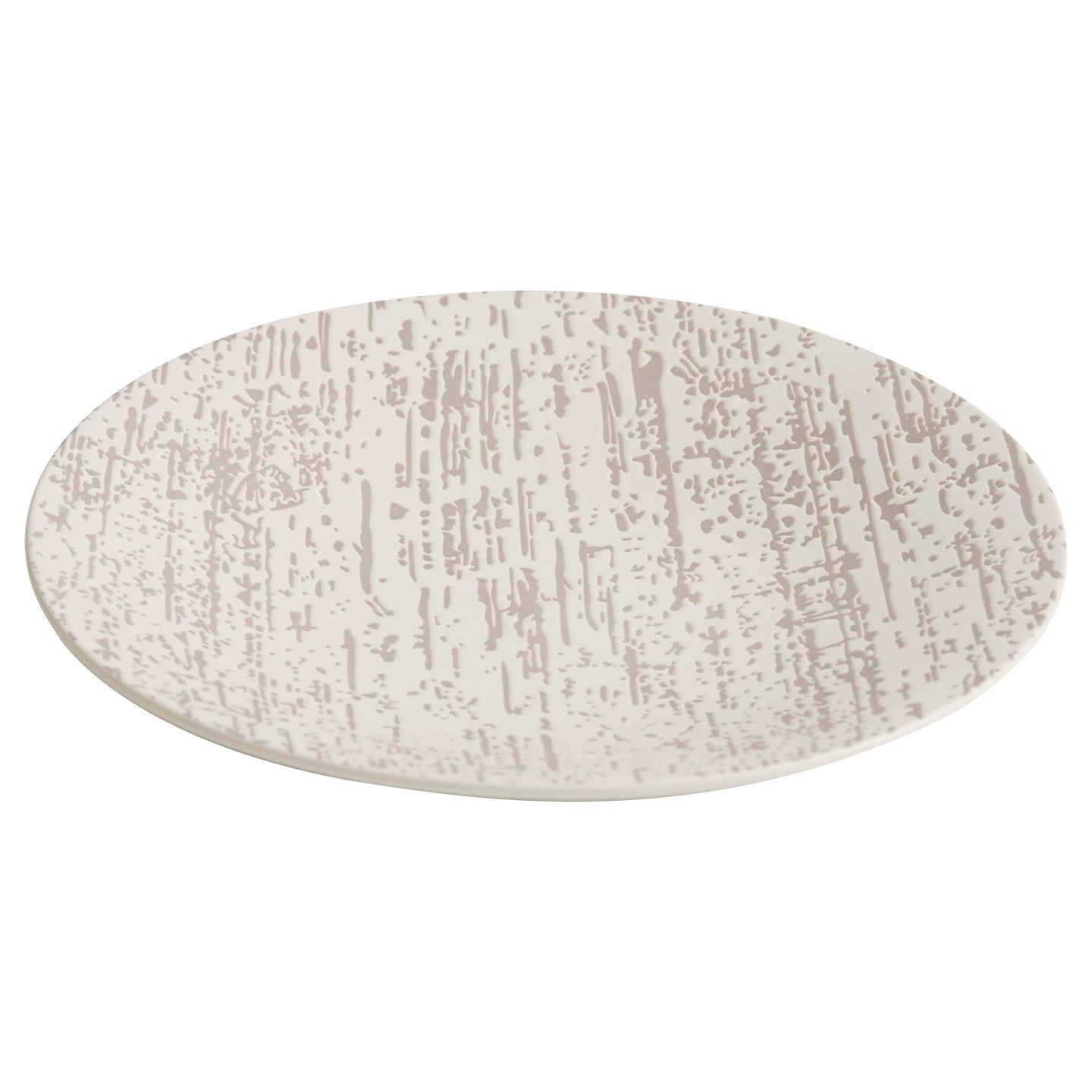 Gray woodgrain pattern ceramic serving plate 11 inch