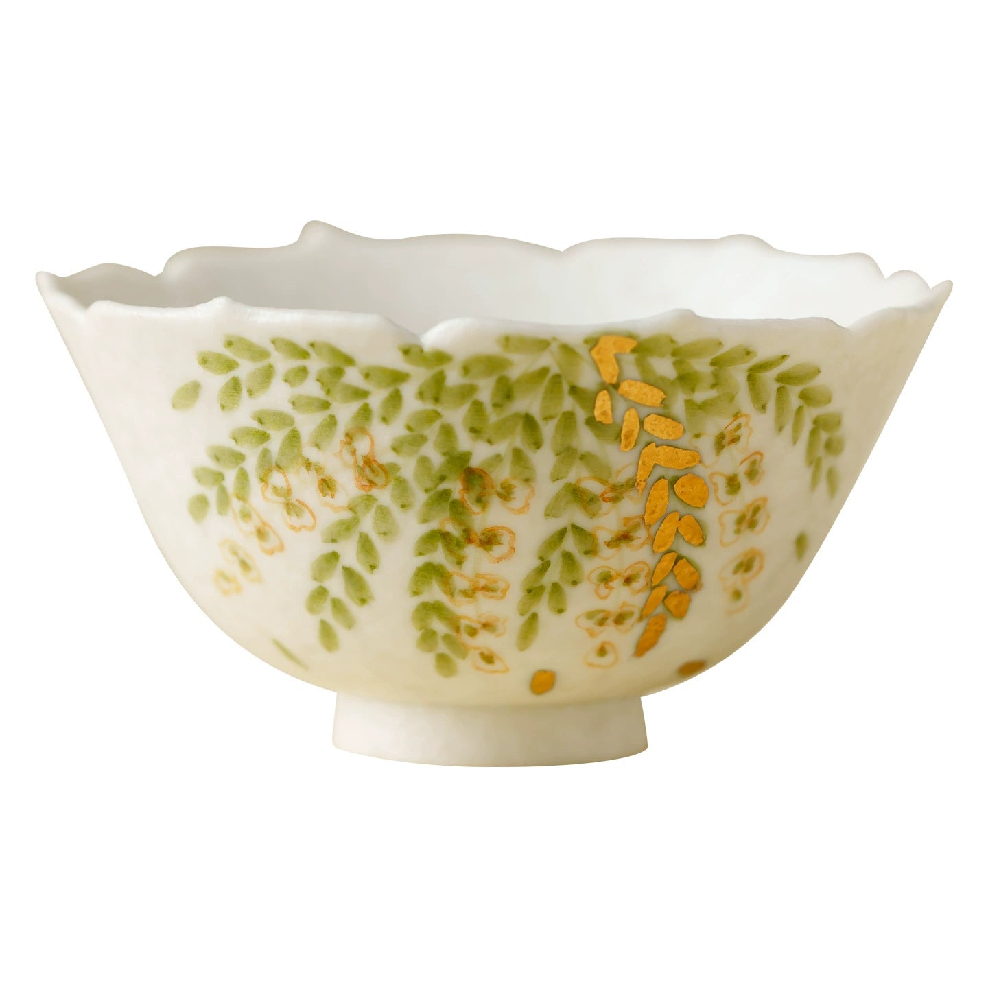 Green leaf pattern ceramic tea cup 50ml