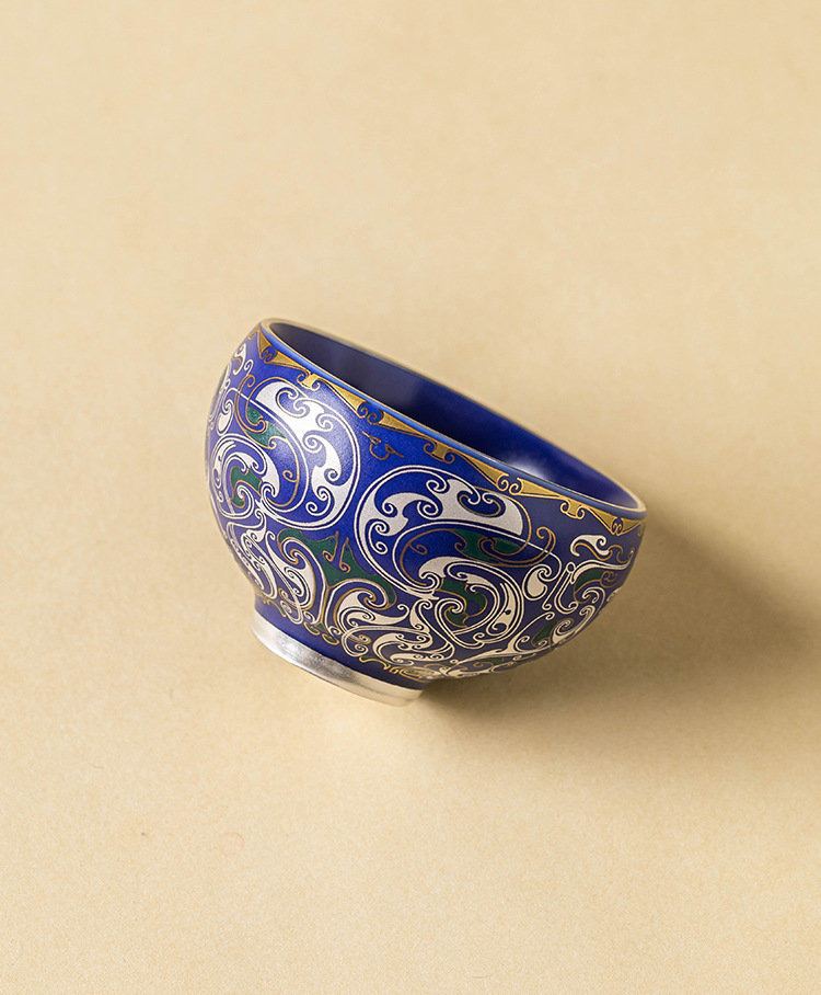 Hand-painted cobalt glaze with pure silver filigree craftsmanship