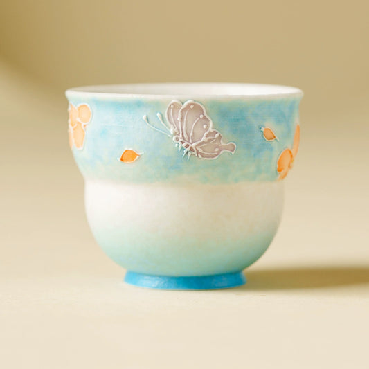 Hand-painted fortune blessing ceramic tea cup