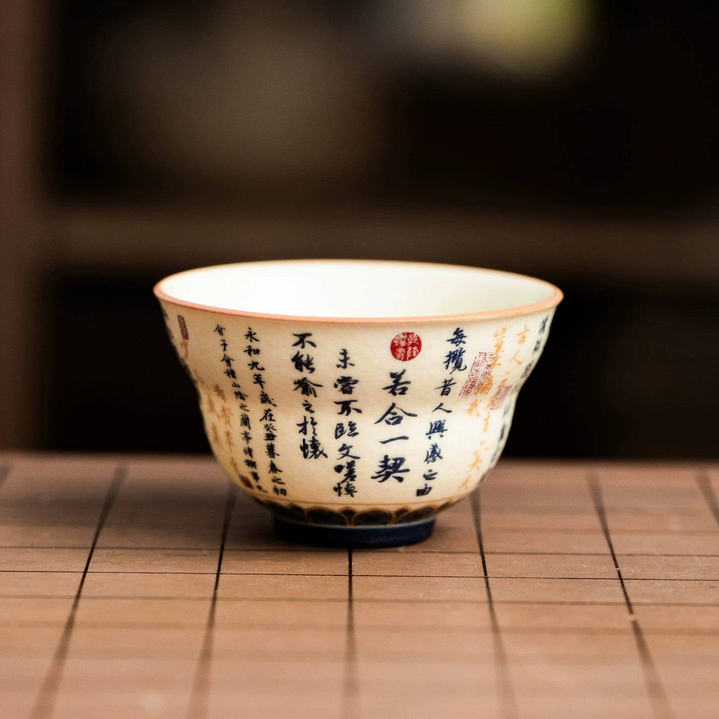 Hand-painted white porcelain tea cup