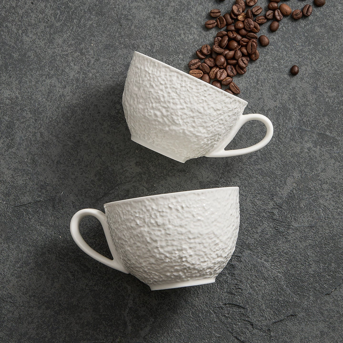 Handcrafted ceramic coffee mug with tactile matte finish