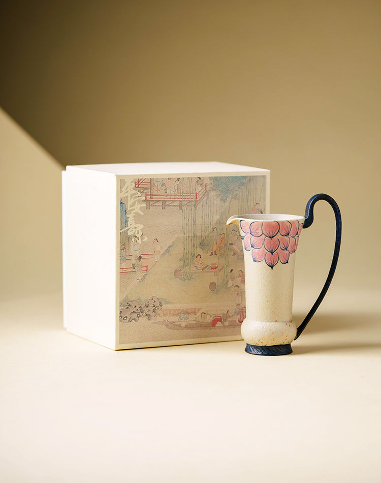 Handcrafted ceramic milk pitcher with natural matte finish