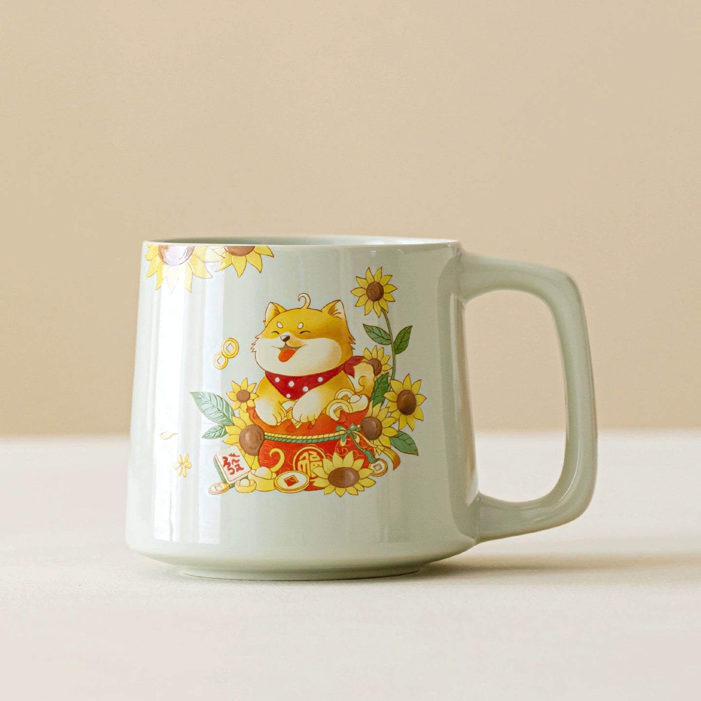 Handcrafted high-temperature porcelain Shiba dog mug