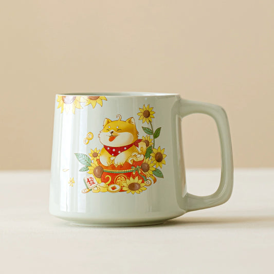 Handcrafted high-temperature porcelain Shiba dog mug