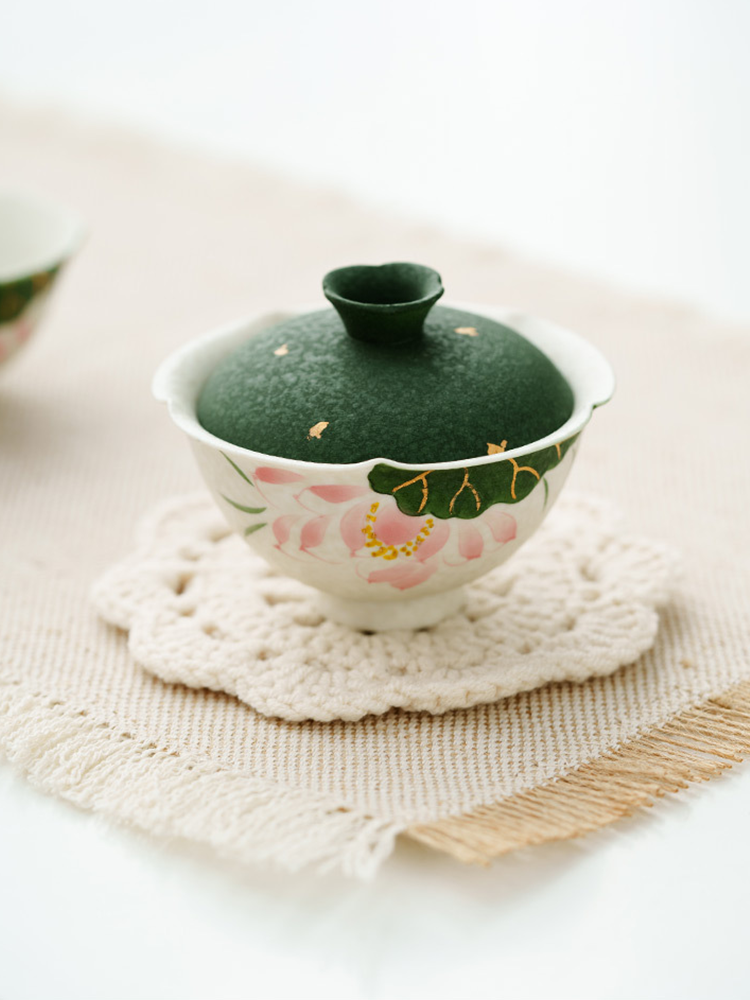 Handmade ceramic lotus tea cup 95ml
