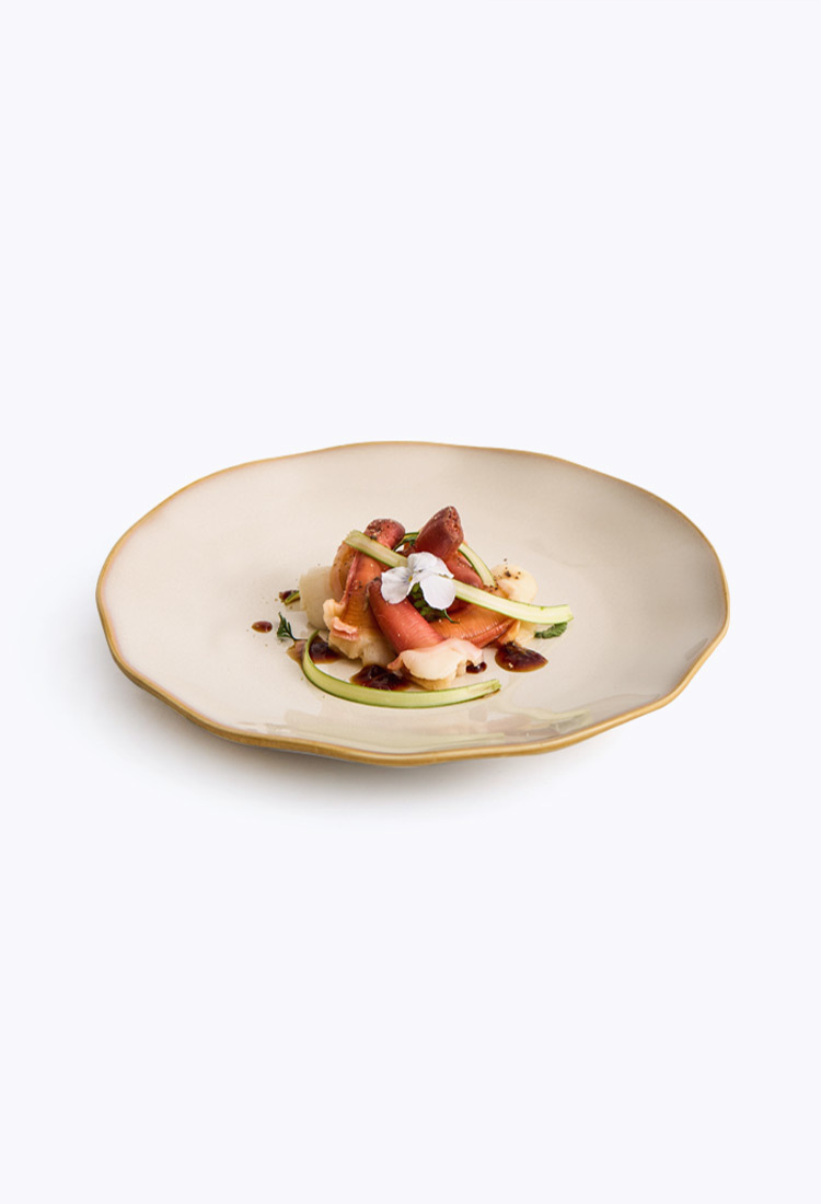 Artisanal Wavy-Edge Kiln-Glazed Shallow Plate – Horizon Series