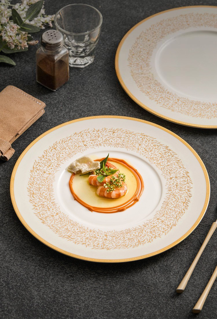 High-end porcelain plate for steak and western cuisine