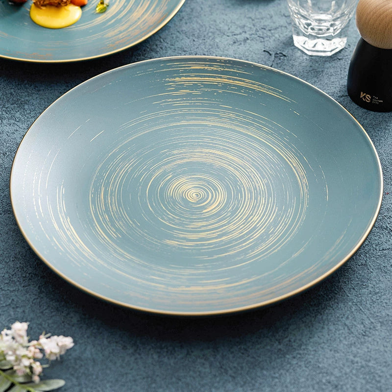 High-fired ceramic plate with artisan finish

