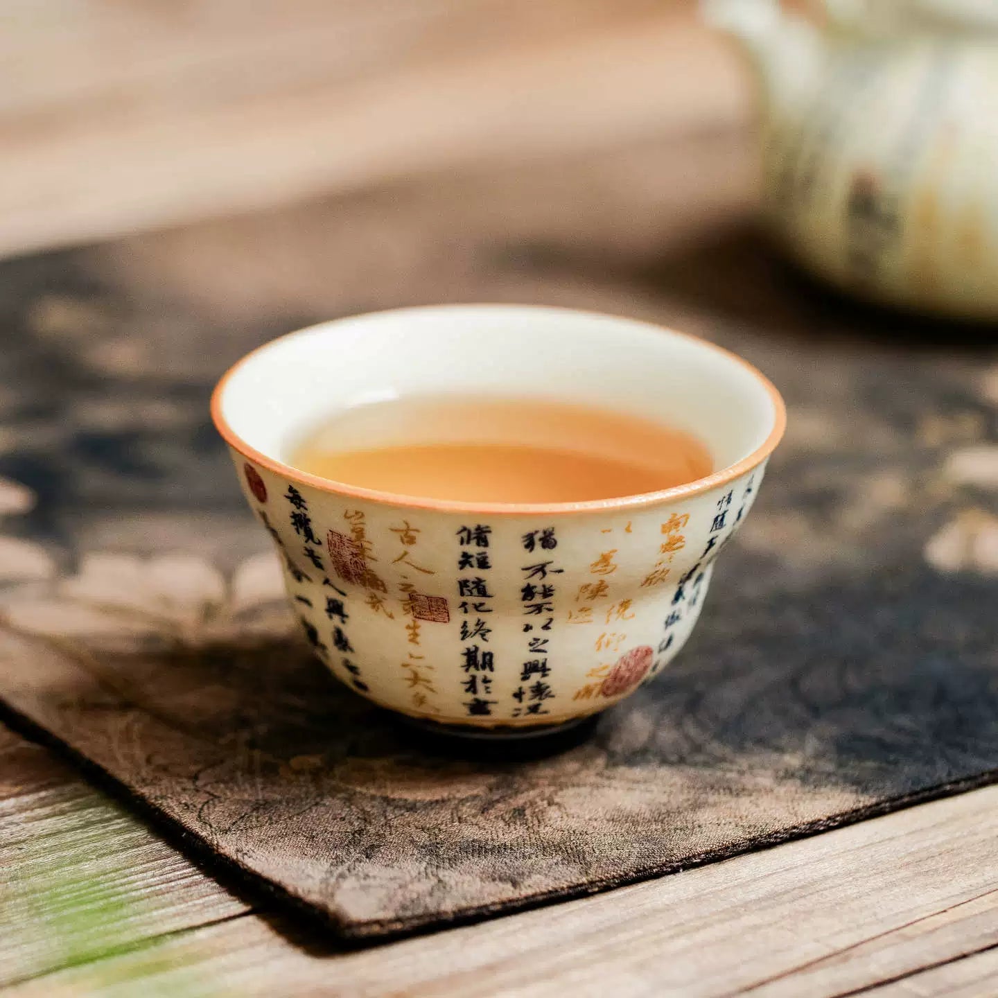 High-fired mineral porcelain tea cup