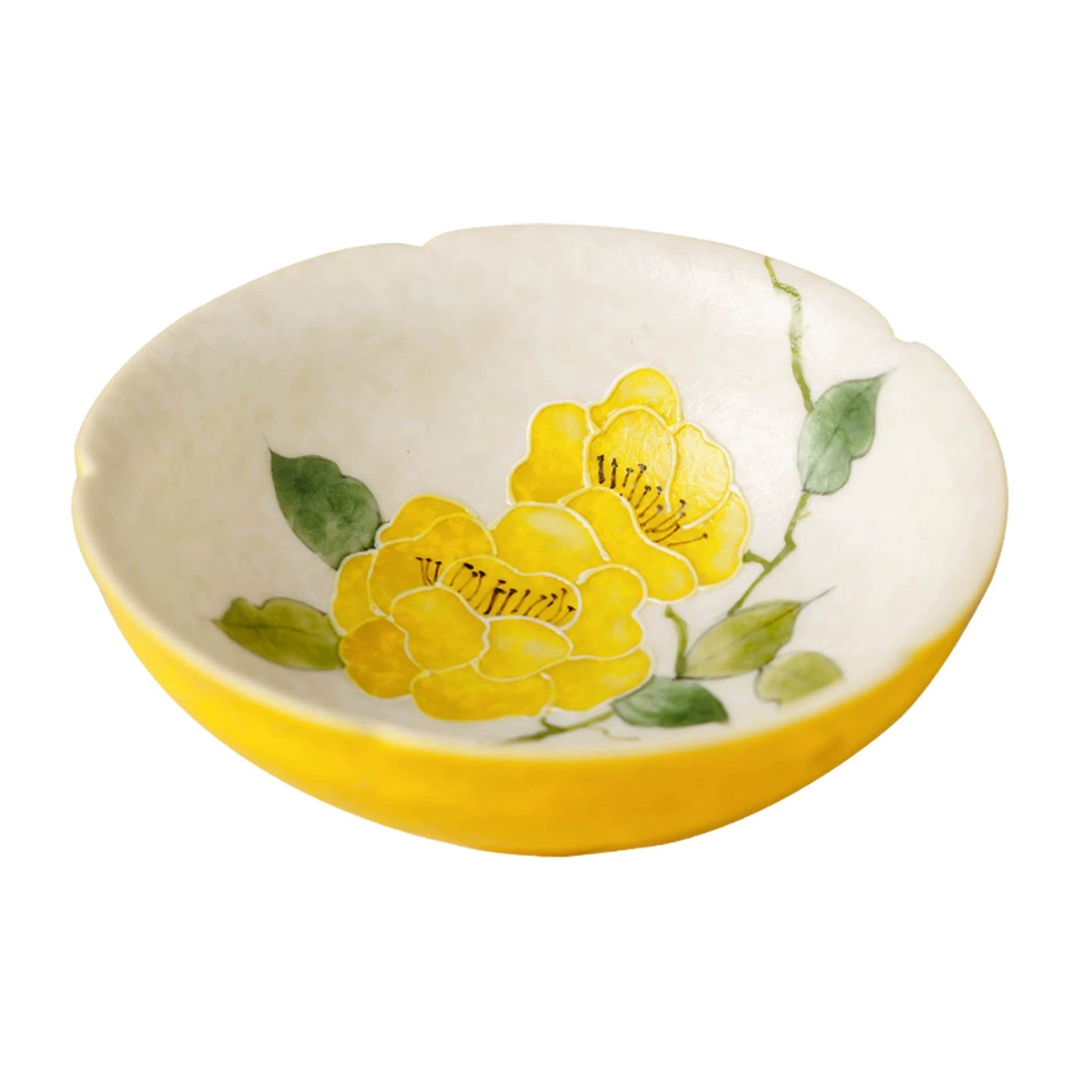 Imperial yellow porcelain tea vessel for traditional Gongfu tea ceremony.