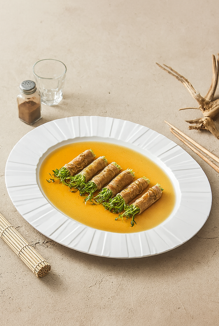 Large ceramic tableware plate for restaurant and hotel use