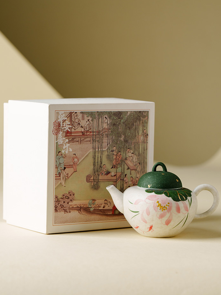 Lotus inspired handmade ceramic teapot gift