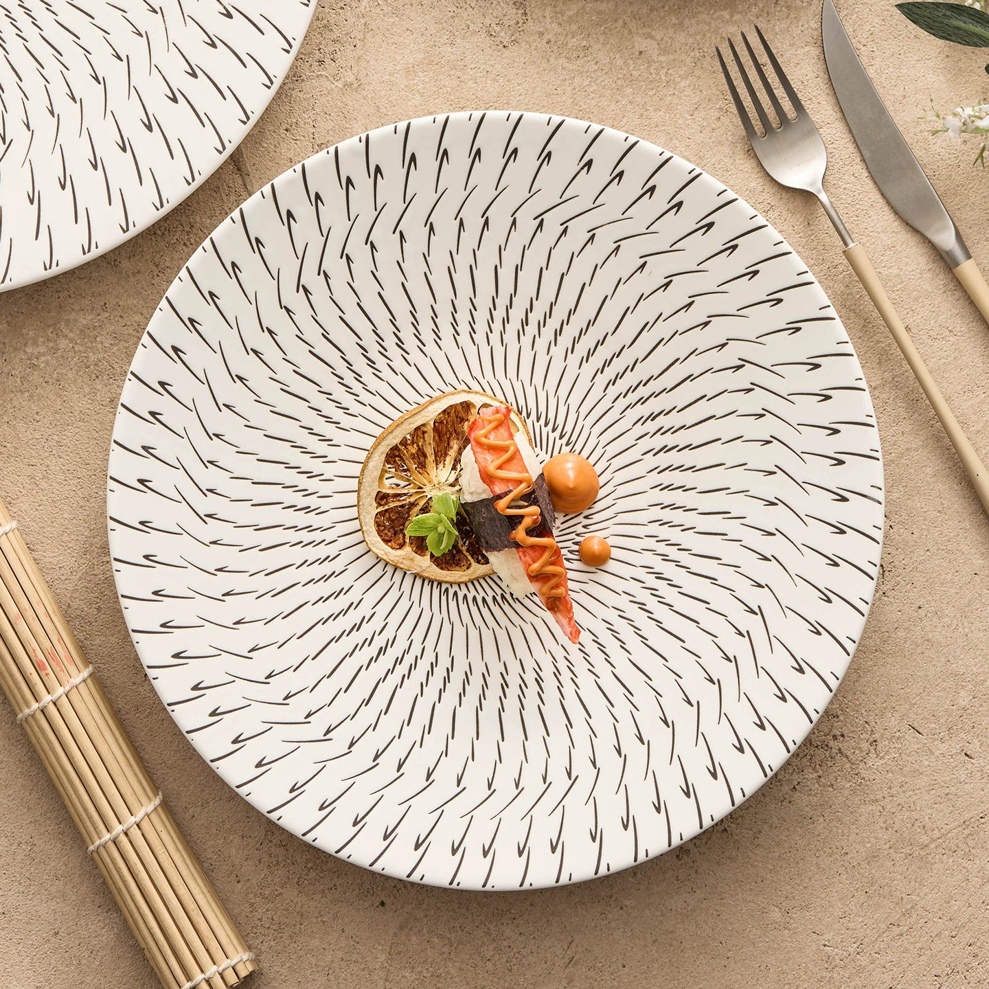 Luxury ceramic plate for restaurant and fine dining presentation
