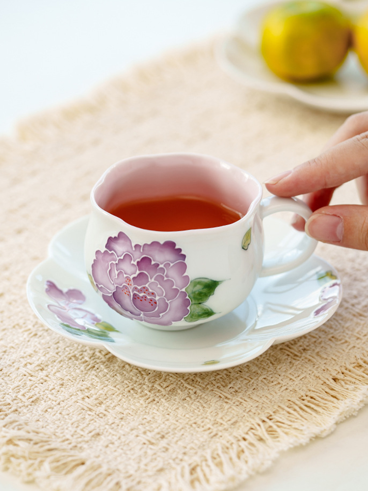 Luxury floral porcelain teacup set for afternoon tea