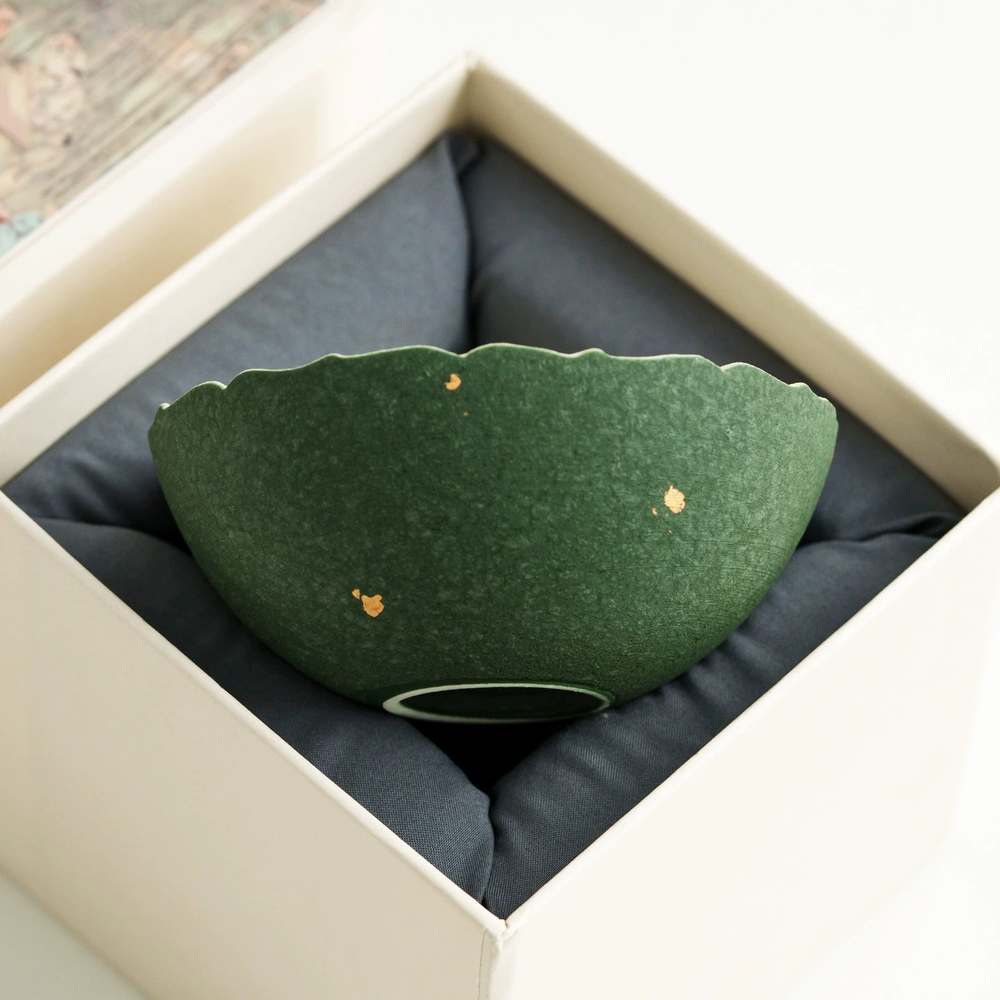 Matte glaze handmade green ceramic teacup
