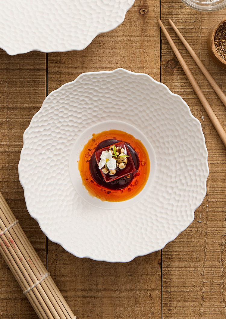 Matte white ceramic bowl safe for oven, microwave, and air fryer use.