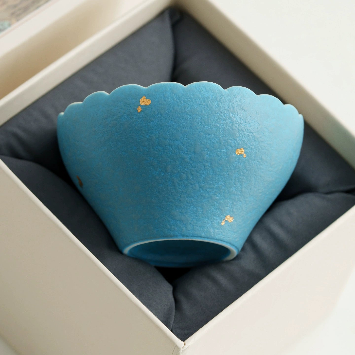 Minimalist blue ceramic Chinese tea cup