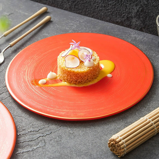 Minimalist ceramic dinner plate for modern tableware

