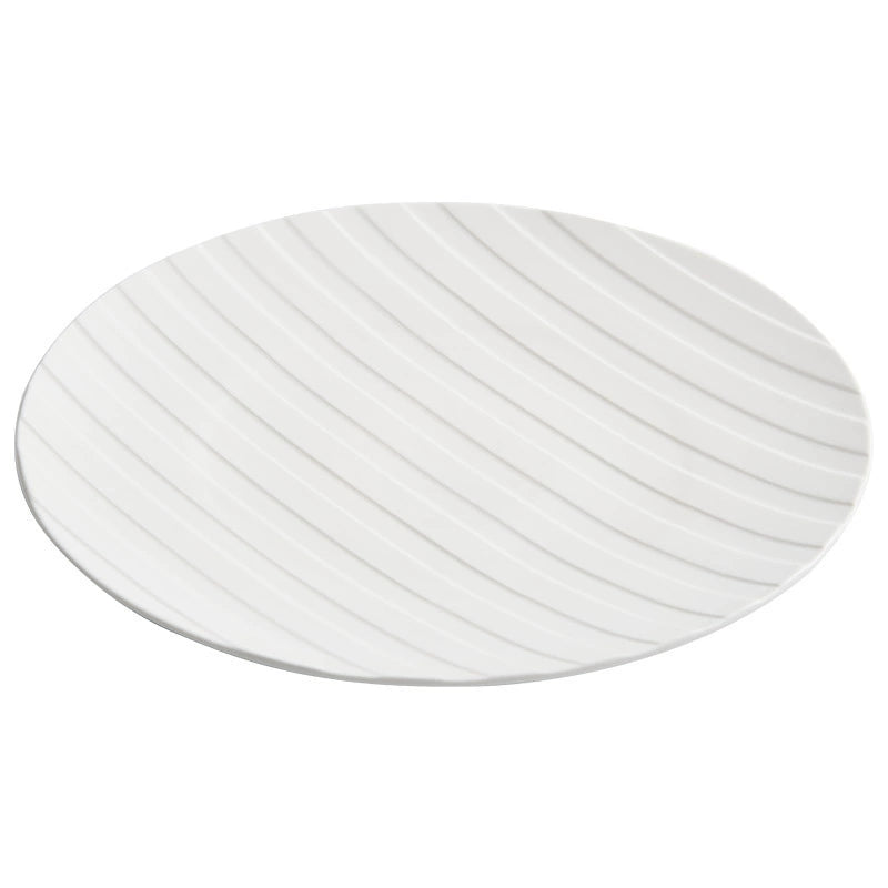 Minimalist diagonal relief porcelain dinnerware for fine restaurants