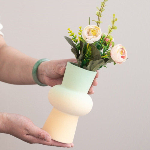 Minimalist geometric ceramic décor piece with matte texture