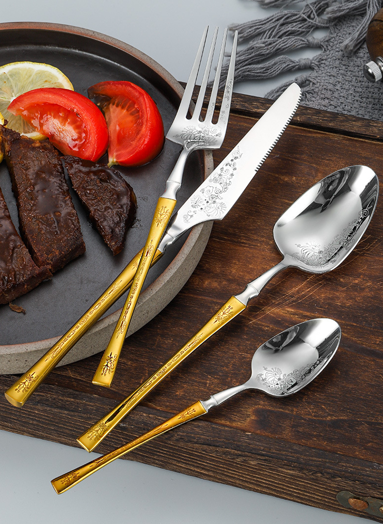 Mirror-polished dinner spoon and fork set