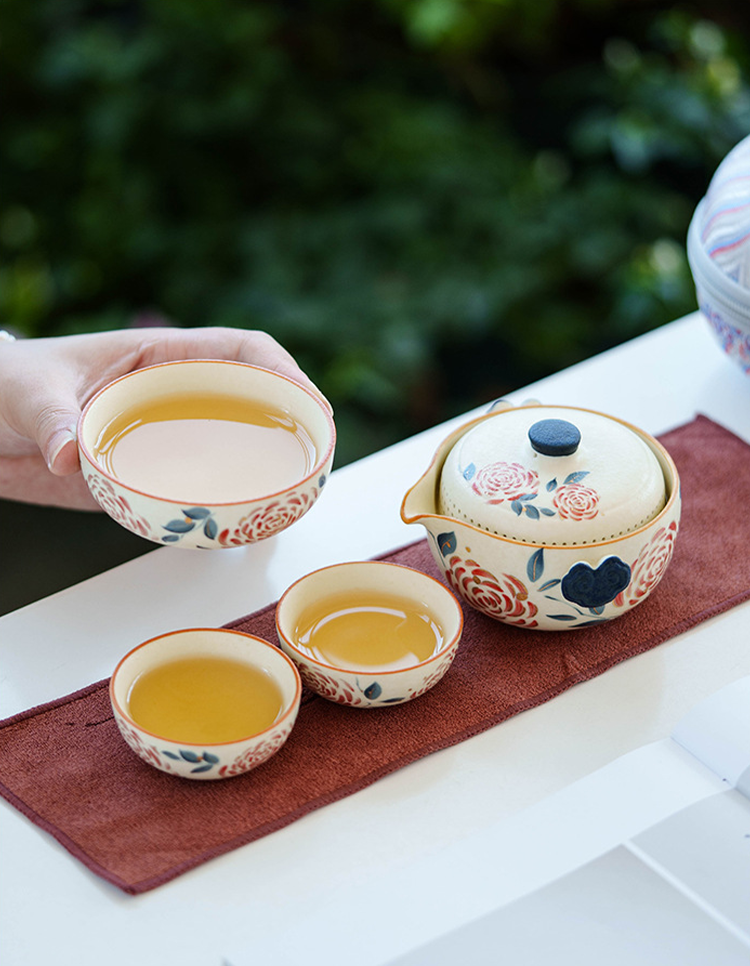 Modern Chinese teaware with floral details