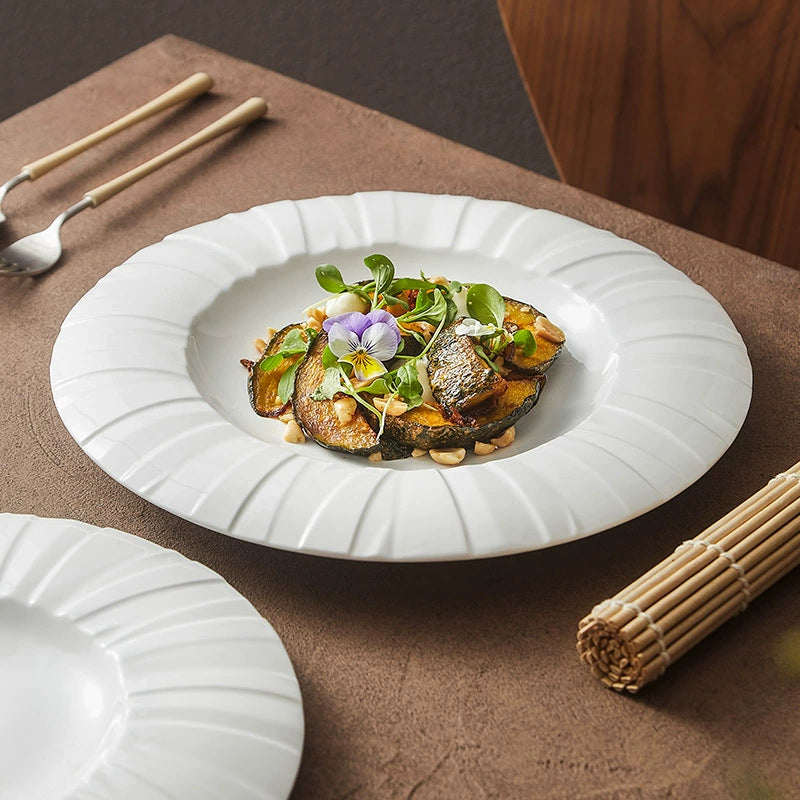 Modern ceramic dinnerware plate 10.25 inch for pasta and meals