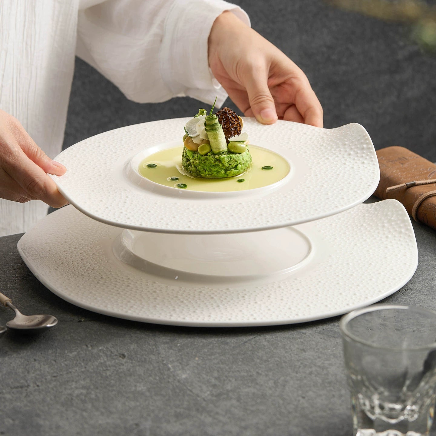 Modern minimalist ceramic dinner plate