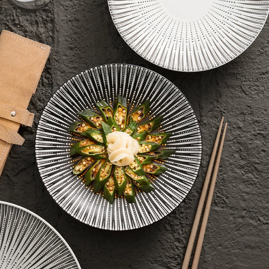 Nordic luxury ceramic dinner plate with modern design