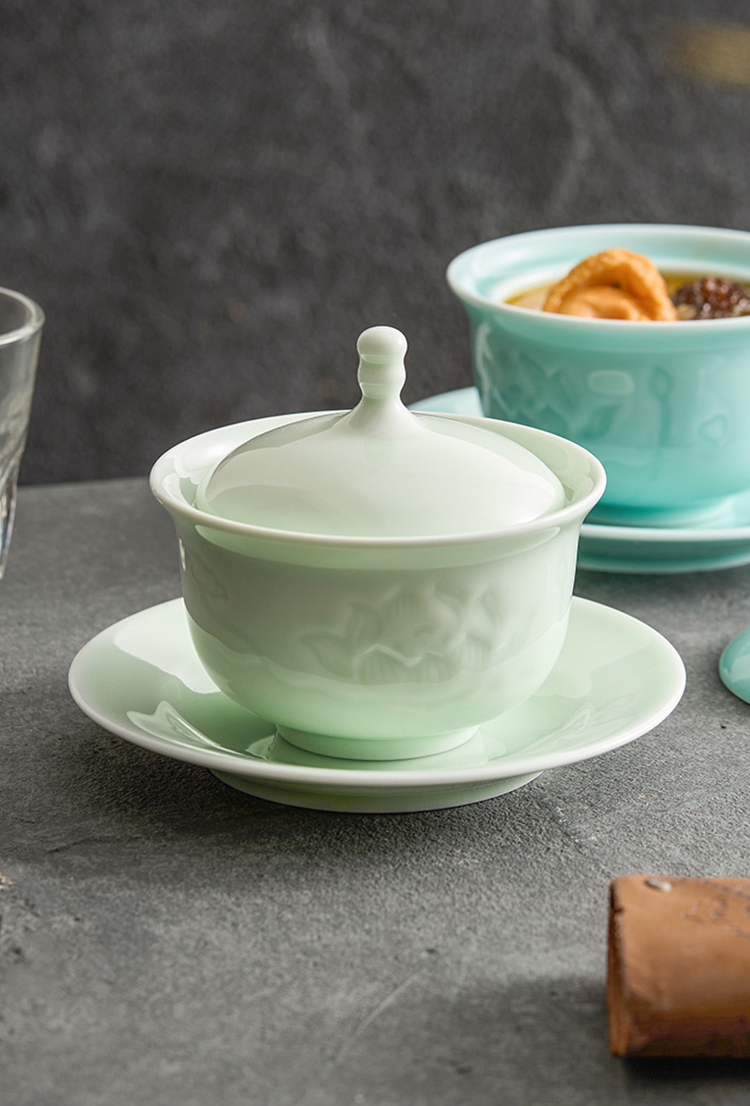 Personal-sized tonic soup served in elegant porcelain cup