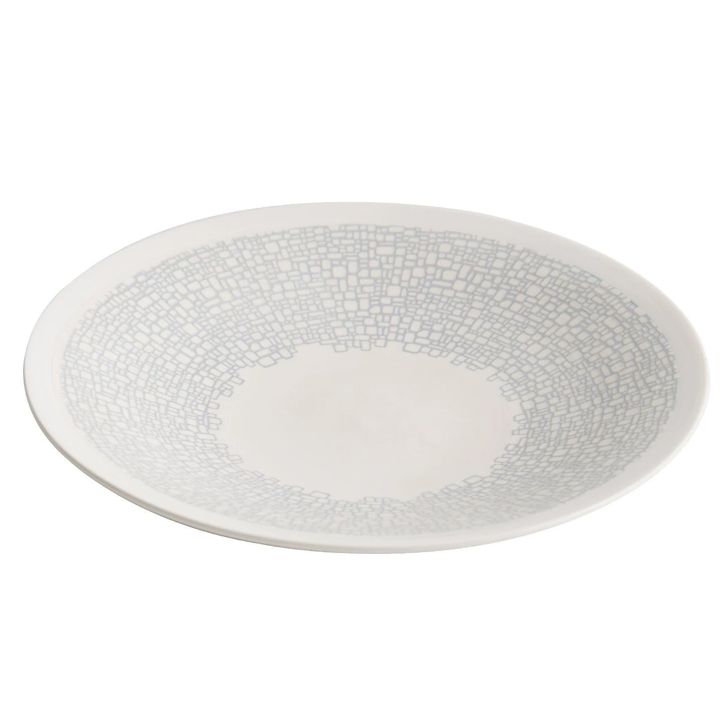 Professional-grade ceramic tableware with an artisanal pebble mosaic design.
