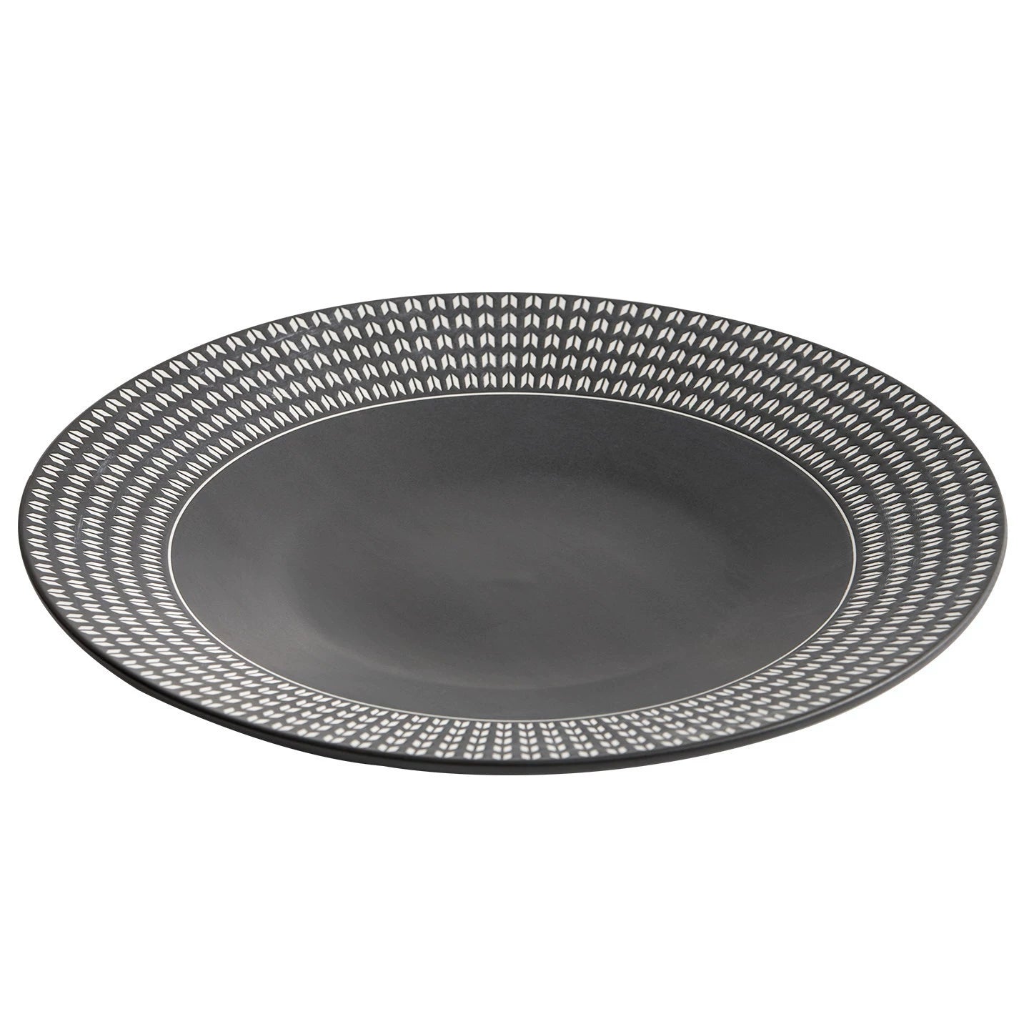 Professional gourmet plating of a seared scallop and puree on a matte black Midnight Series plate.