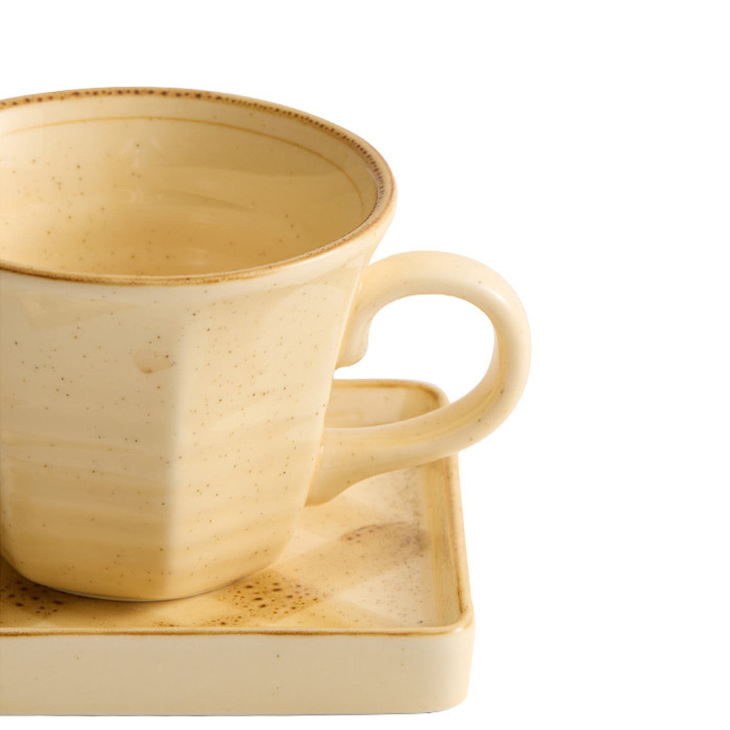 Retro-style ceramic mug with heat-resistant glaze