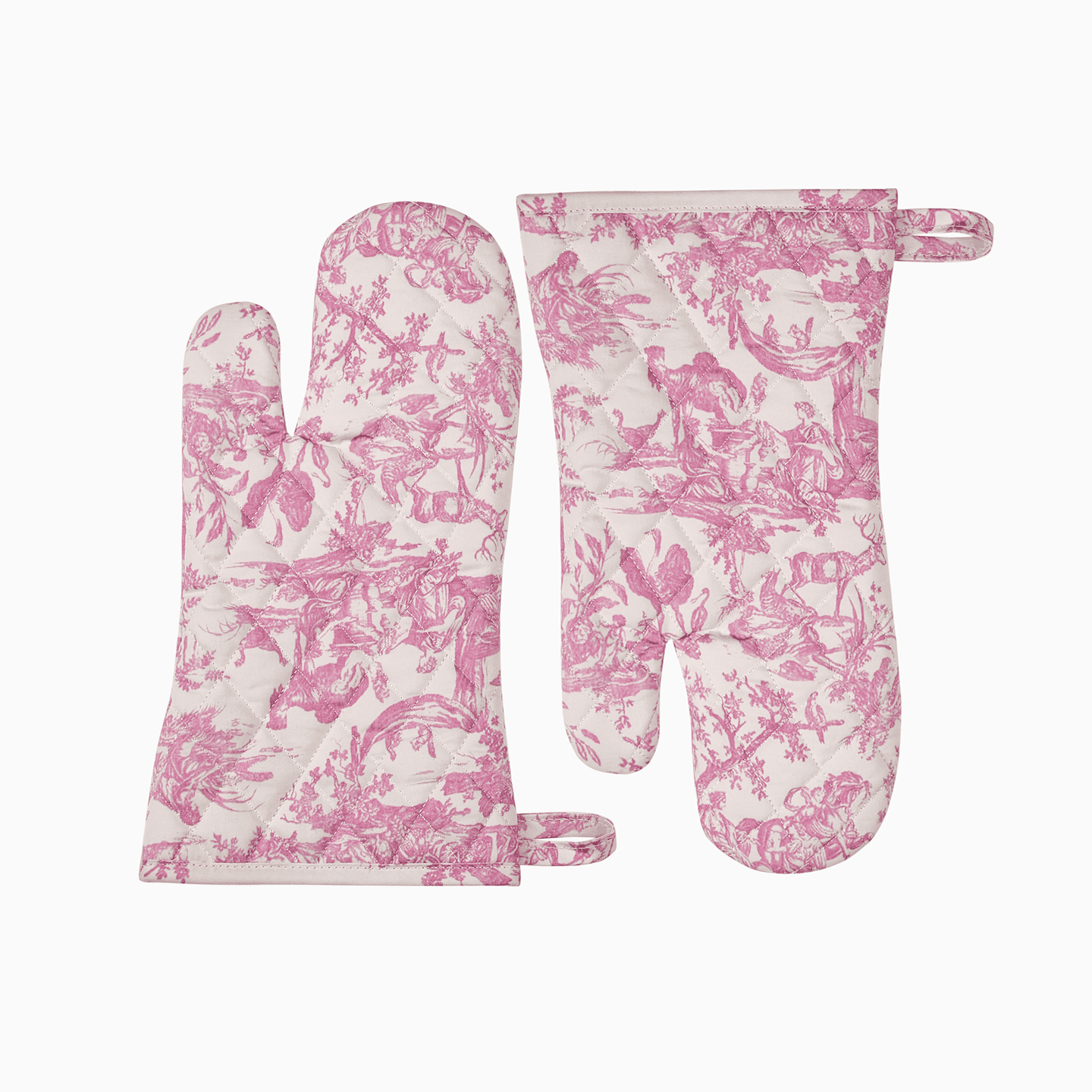 Side view of a GOSEUNG oven mitt showing the thick padding and soft terry cotton interior lining.