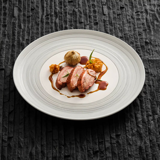 Silver Ceramic Service Plate