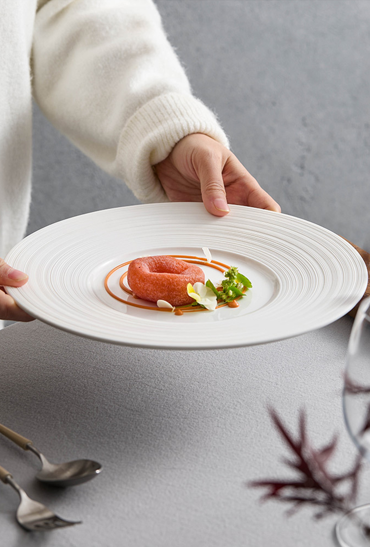 Stylish ceramic plate for desserts and main courses