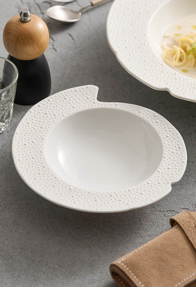 Technical dimension drawing for the GOSEUNG sesame point irregular bowl series.